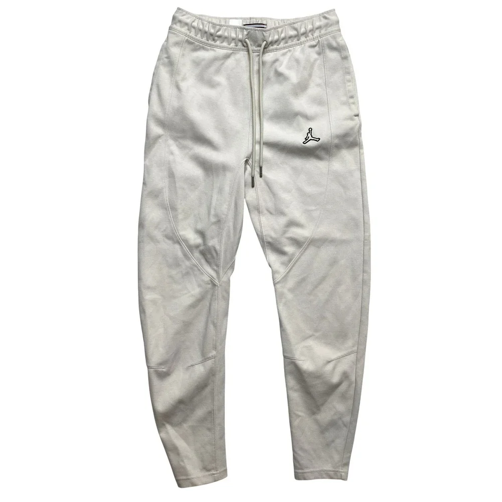 Jordan Flight Sweatpants Mens Small Beige Fleece Joggers Tapered Leg